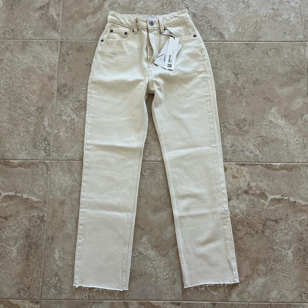 Zara High Rise Straight Leg Jeans